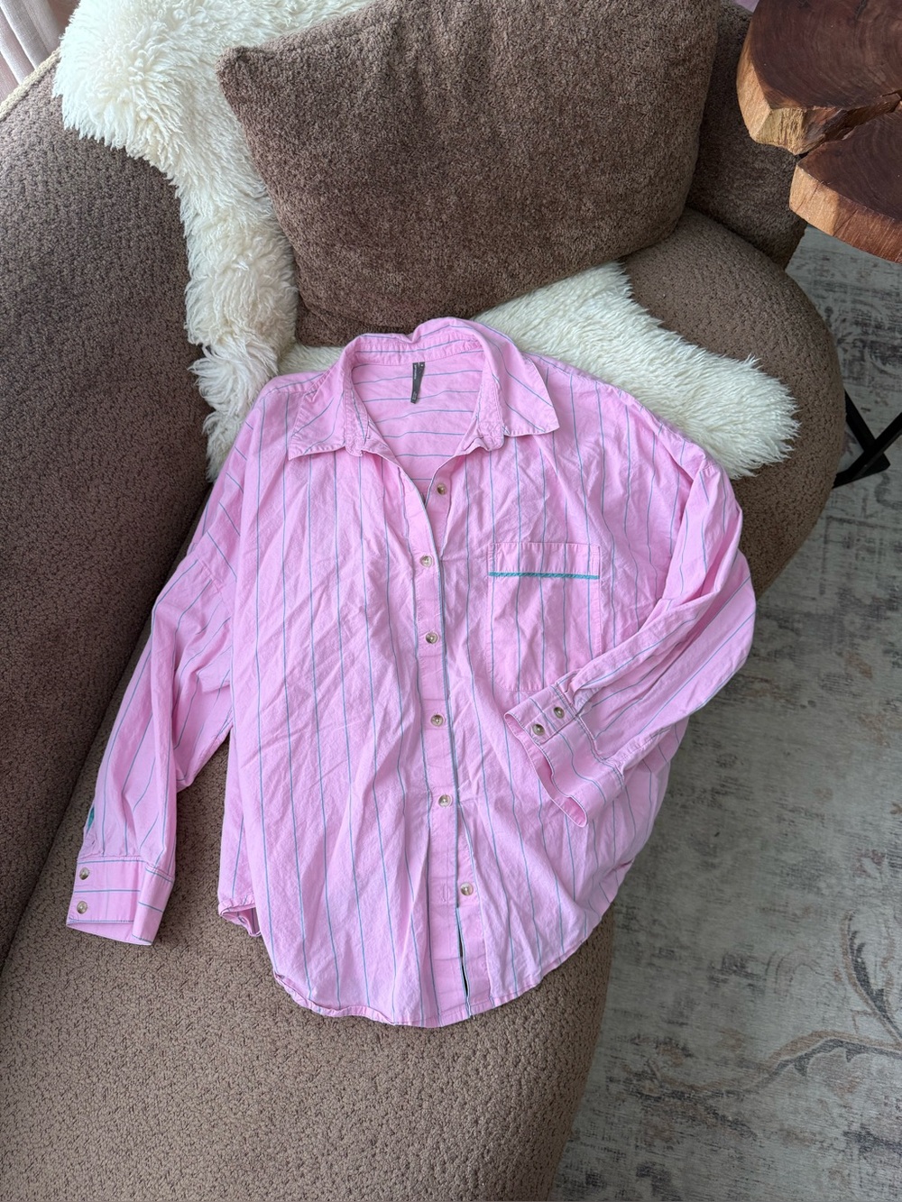Anthropologie Striped Button Down Top
